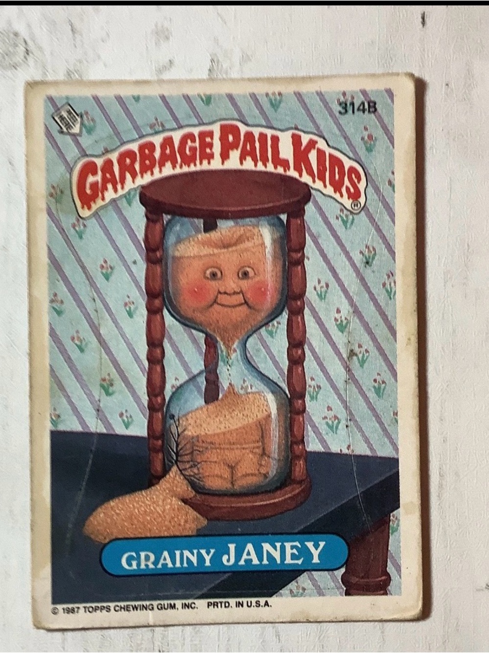 1987 TOPPS GARBAGE PAIL KIDS Grainy Janey 314B